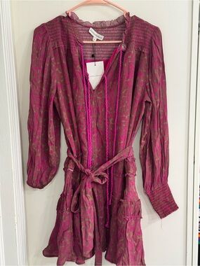 Karina Grimaldi Tina Mini Dress in Hot Pink Multi Sz S NWT